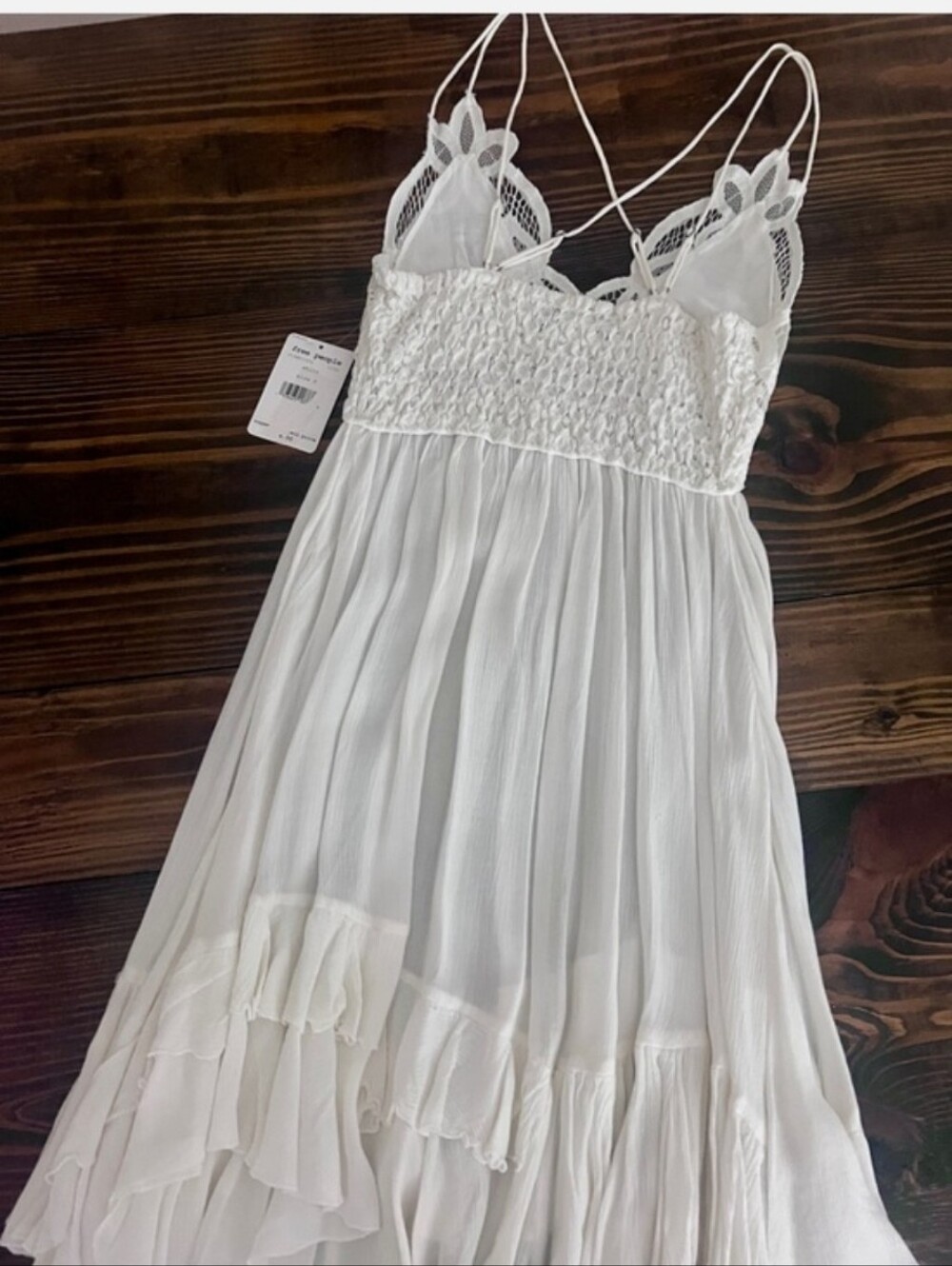 Free People NWT White Lace Bodice Spaghetti Strap Dress 3 DAYS PRICED LOW. - Picture 3 of 7